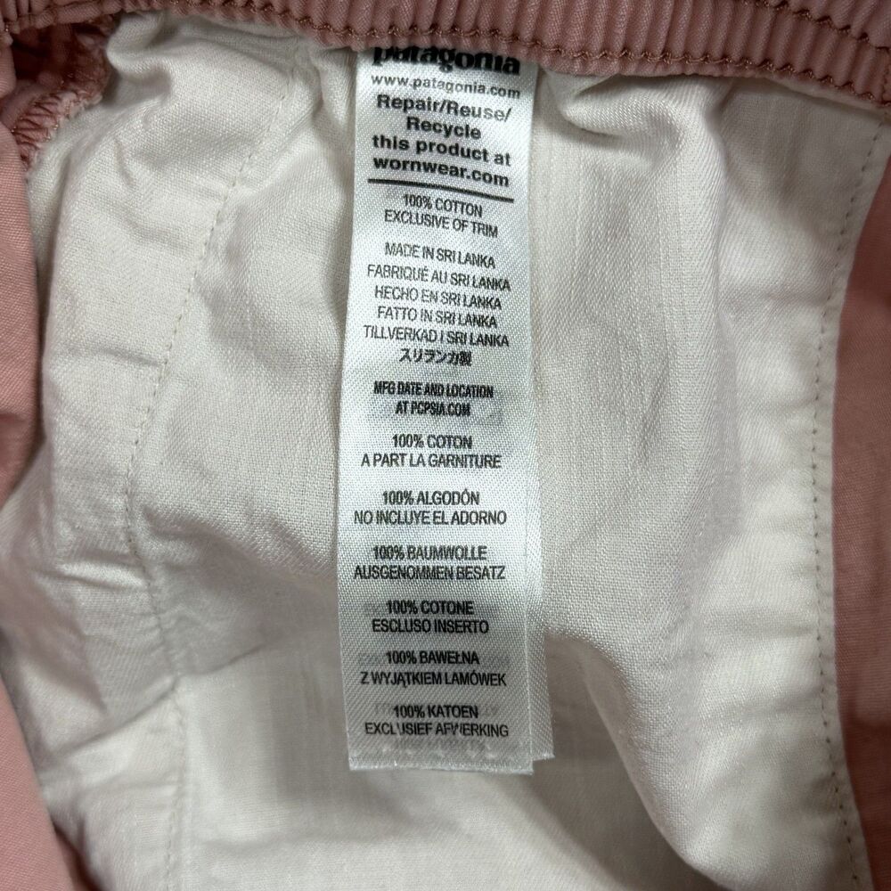 Patagonia Shorts Men Large Pink Funhoggers Khaki Elastic Waist Cotton 3 Pockets - Picture 15 of 16